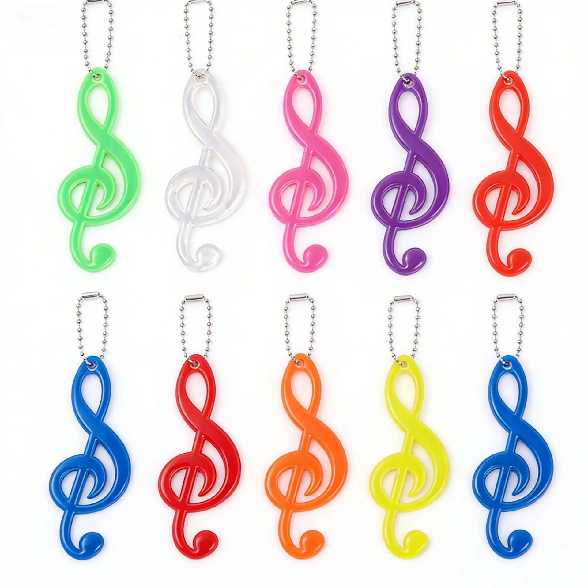 Trendy Y2K Musical Notes Backpack Pendant Creative Reflective Colorful Note Key Chain Man Woman Bag Charms Accessories Keyring