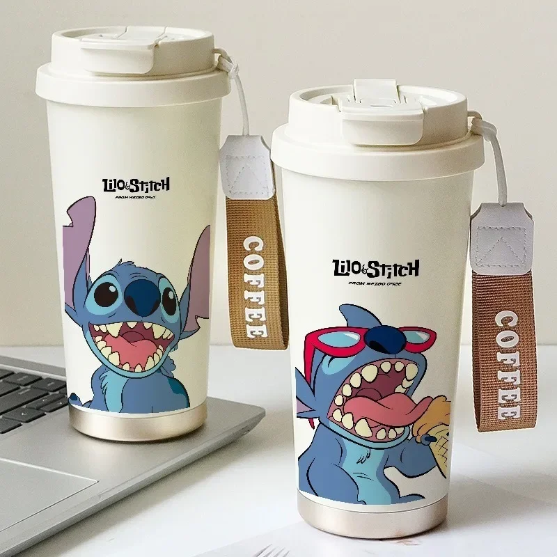 530ml Disney Stitch Insulated Water Cup Cartoon Cute Aobing 316 Stainless Steel STRAW CUP High Aesthetic Coffee Cup Girls Gifts