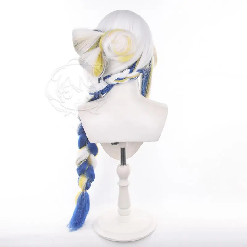 Anime Arknights Shu Damen Cosplay-Perücken, Cosplay-Kostüme, Kopfbedeckung, 95 cm lange, simulierende, dick gefärbte, voluminöse Langhaarperücken – Detail 6