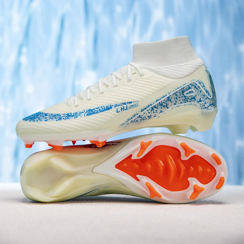 

New Men Football Boots Adult Training Sport Soccer Shoes Cleats Boys Outdoor Long Spikes Non Slip Breathable Match Comfortable