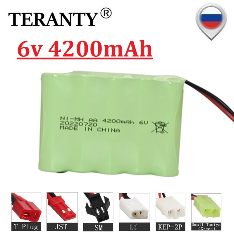 Upgrade 6v 4200mah NiMH Battery For Rc Toys Cars Tank Truck Robots Guns Boats AA Ni-MH 6v Rechargeable Battery Pack 3500mAh