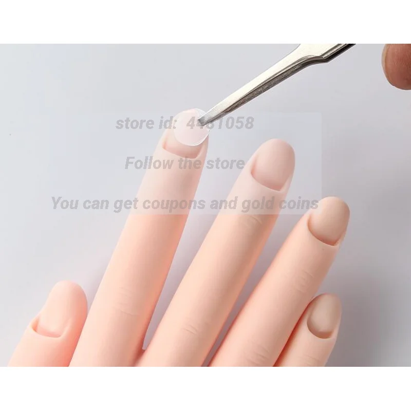 Plastic Mannequin for Nail Practice, Soft Model Hand, Flexible Mannequin, Training Tool for Acrylic, Gel, D351, 22x7cm, 2Pcs