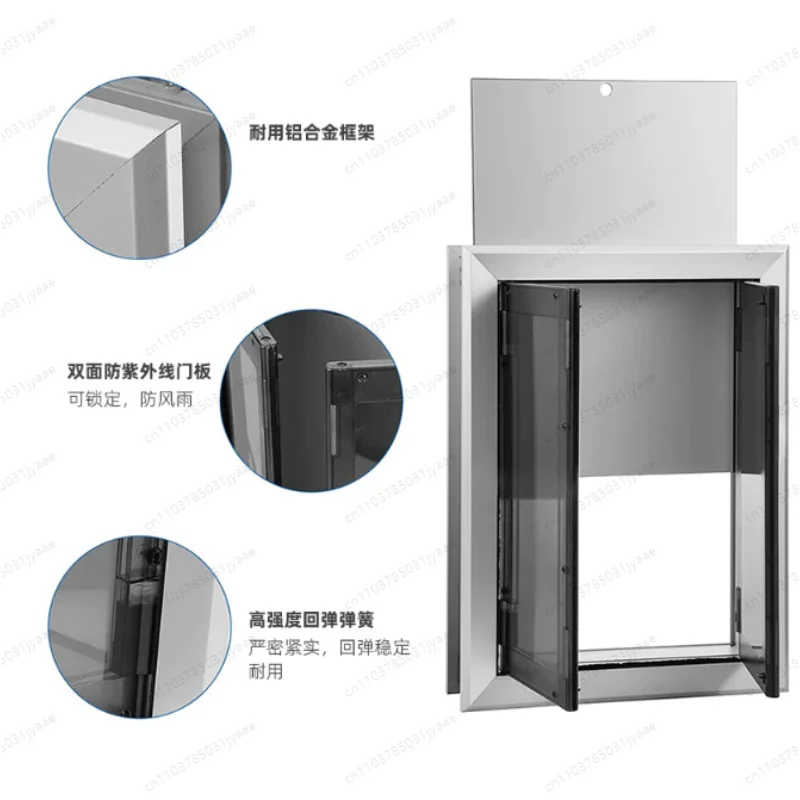 Dogs Door with Flap Heavy Duty Doors Large Aluminum Pet Door Energy Efficient Durable for Exterior Outdoor Indoor Wall Door