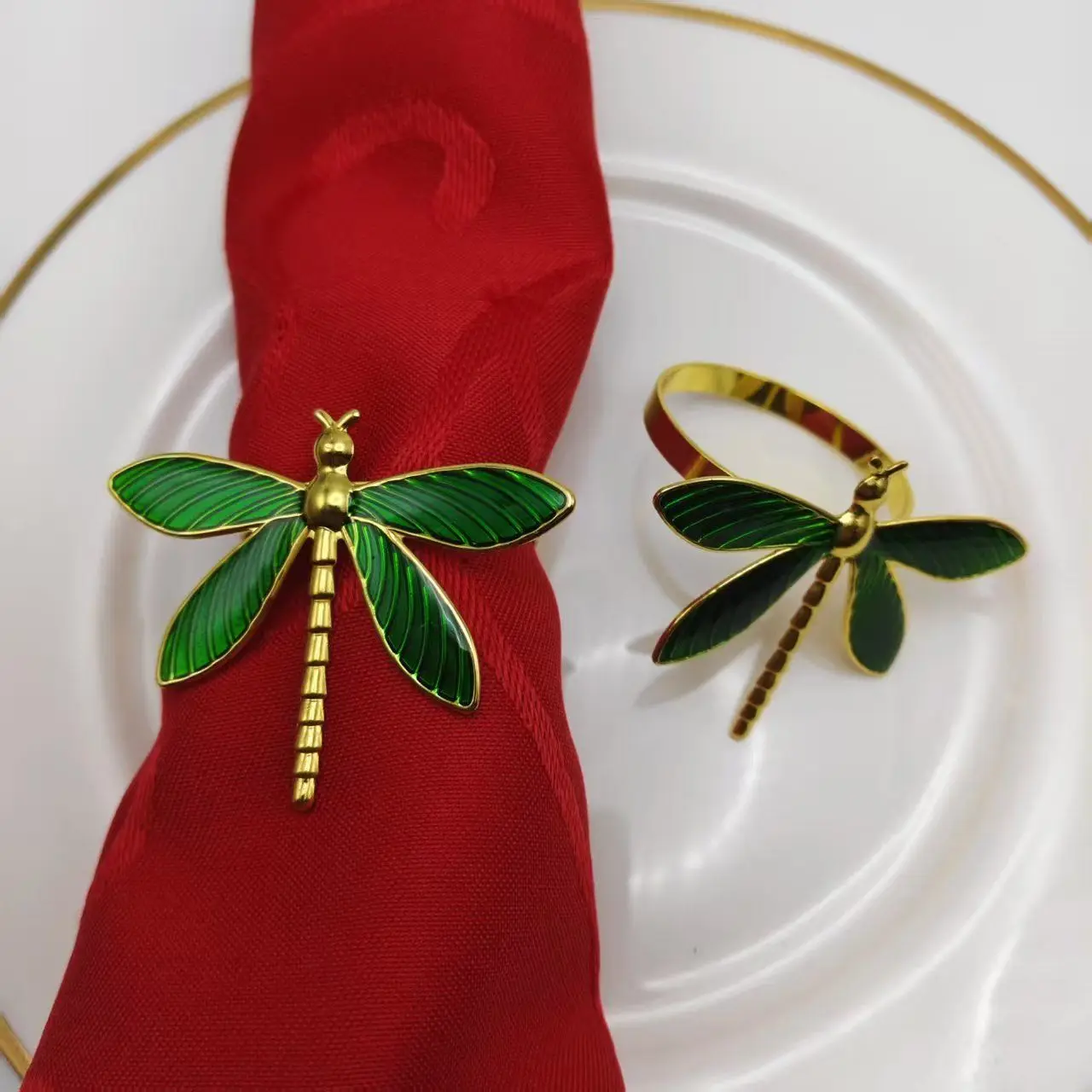 

6 шт., креативное металлическое кольцо для салфеток в виде стрекозы, украшение стола, зажим для скатерти, банкет, свадьба, вечеринка, кухонный стол, пряжки для салфеток