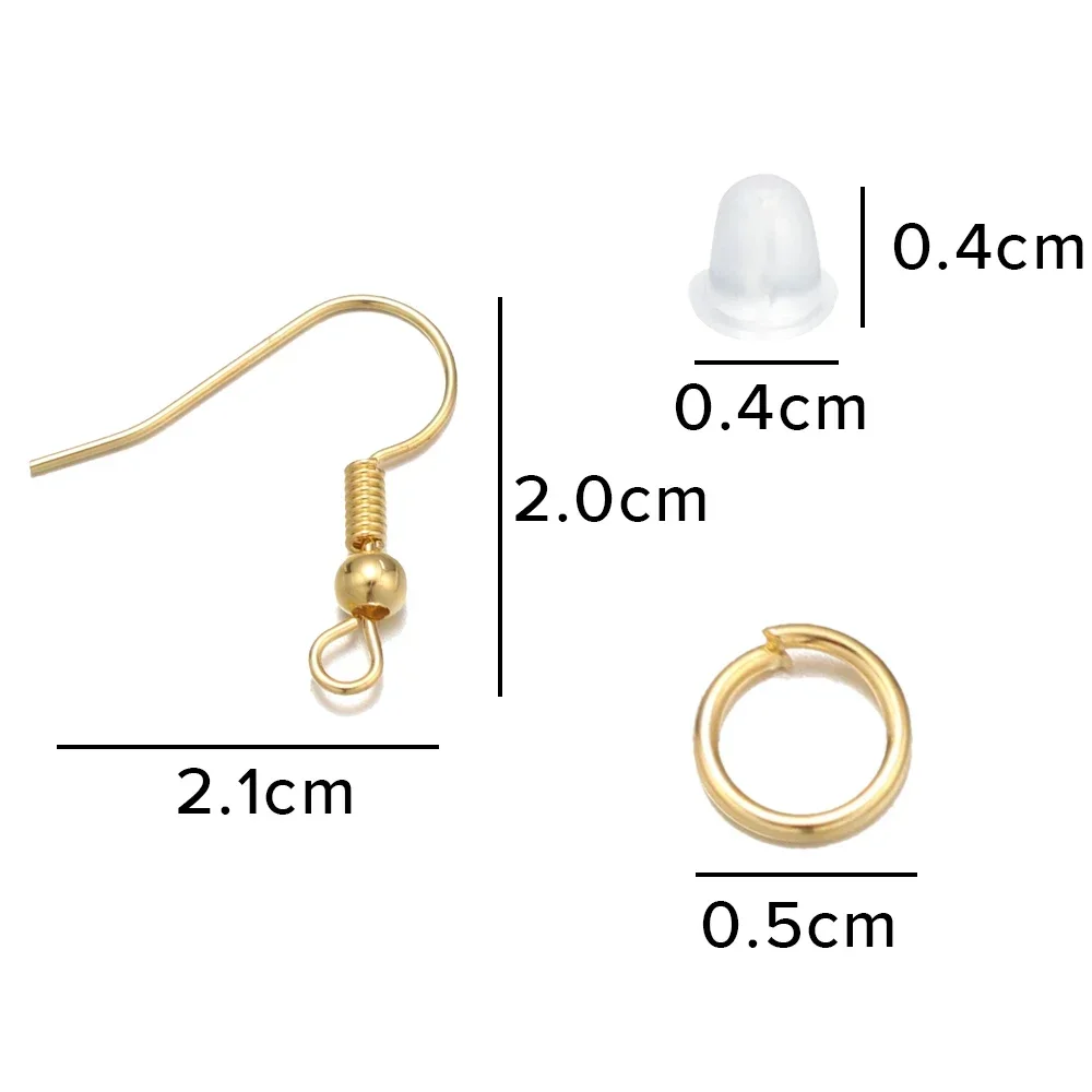 300 teile/los hypo allergene Ohrring haken Kit Mischfarbe Ohr drähte Haken offene Bieger inge Ohr stöpsel für DIY Ohrringe machen Reparatur