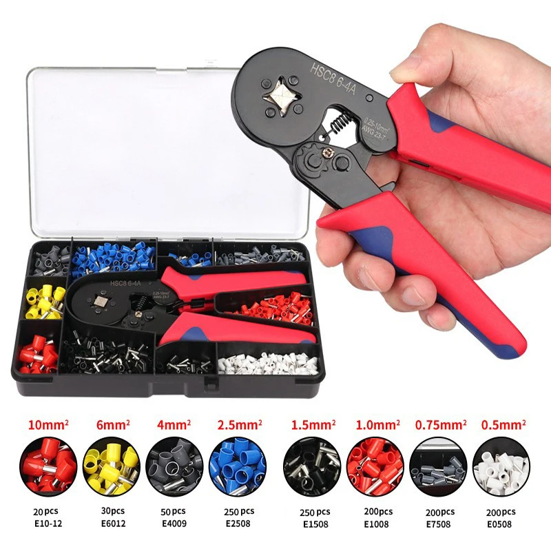 Ferrule Sleeves Terminal Crimping Tools Electrical Crimper Plier For Wire End Crimp Tube Terminals Electrical Circuit Repair