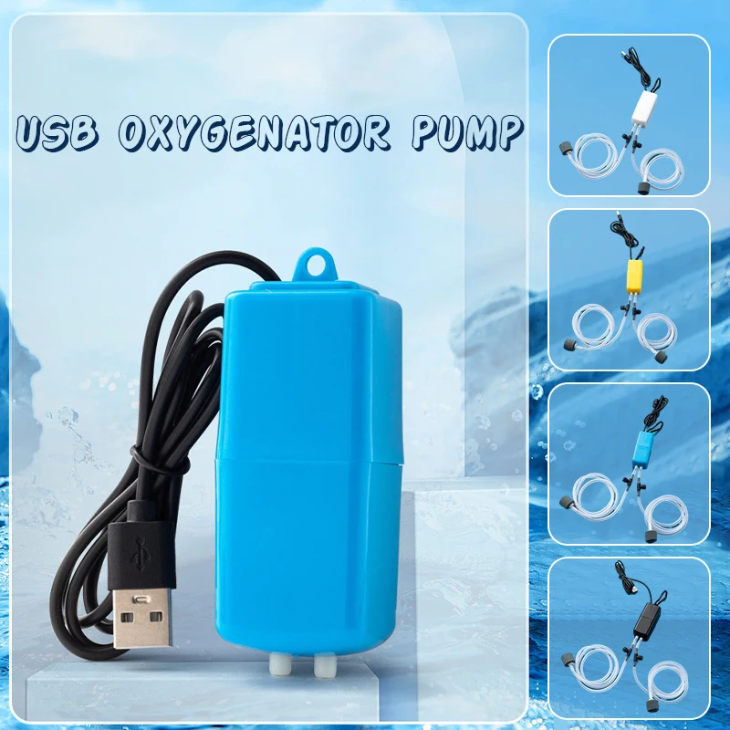 

Usb Double-Head Household Oxygen Pump Mini Aquarium Air Fishing Tank Accessorie Pump Kit High Energy Efficient Aquarium Filter