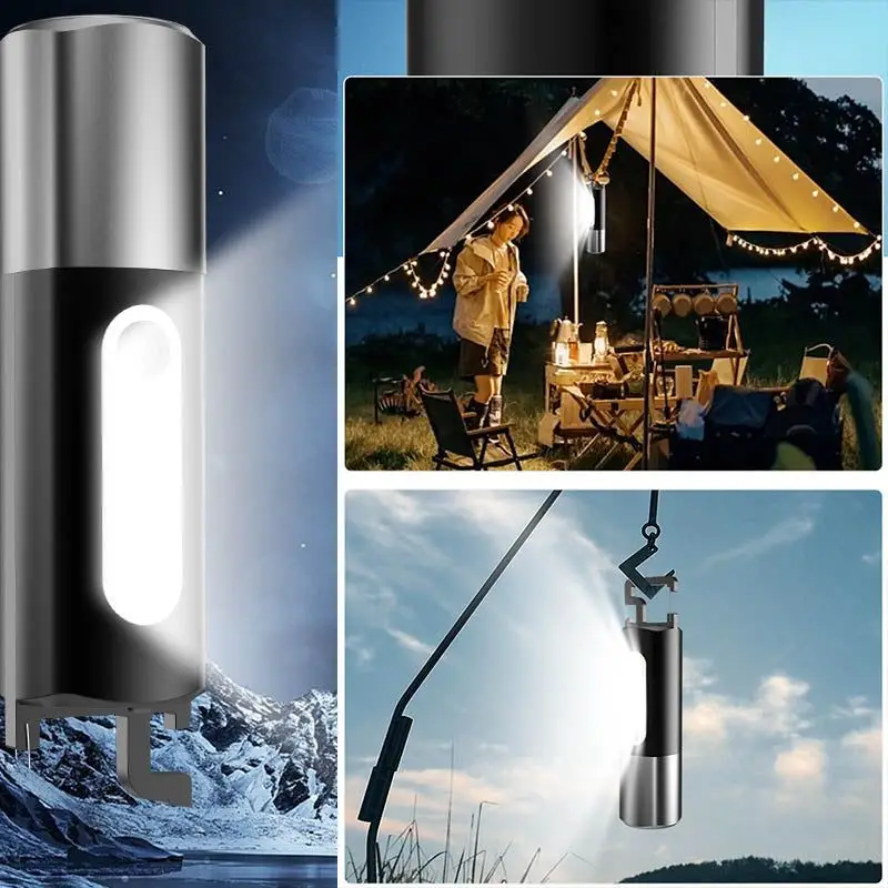 Lampe de poche aste USB, torche super lumineuse multifonctionnelle, lampe de travail zoomable, lampes de poche avec batterie, camping