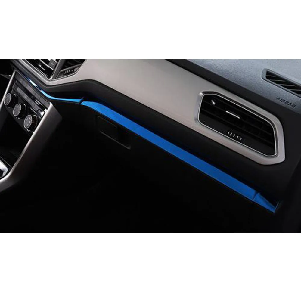 Steel Audio Speak Sound Cover Blue Armrest Lift Switch Button Trim Frame For Volkswagen VW T-ROC TROC 2017-2018 2019 2020 2021