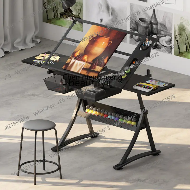 E153 Drawing table easel professional art students special hand-painted table painting and calligraphy can lift multi-function t