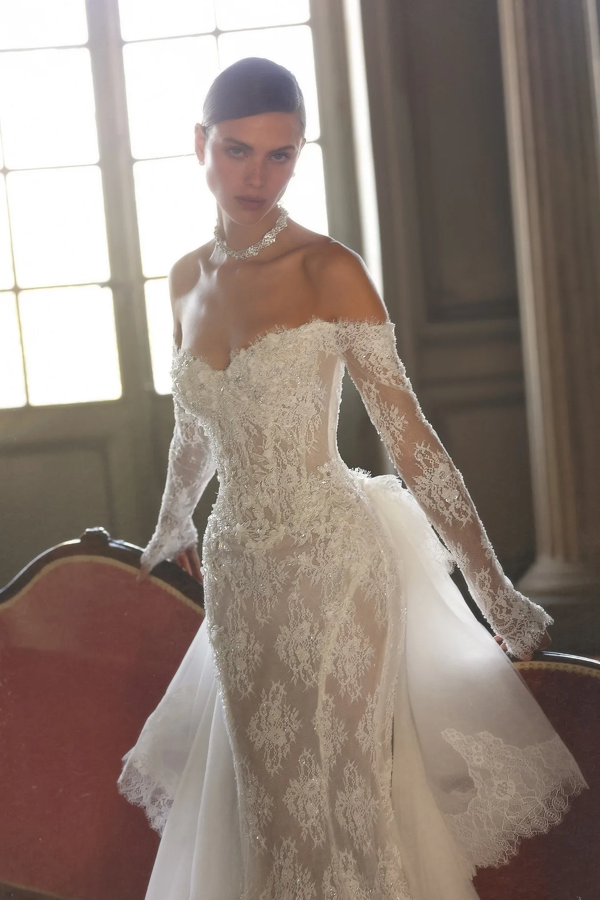 Customized 2 in 1 Detachable Mermaid Curvy Lace Wedding Dress Luxury 2026 Full Sleeve Vestido De Novia Boda Casamento Custom Fit