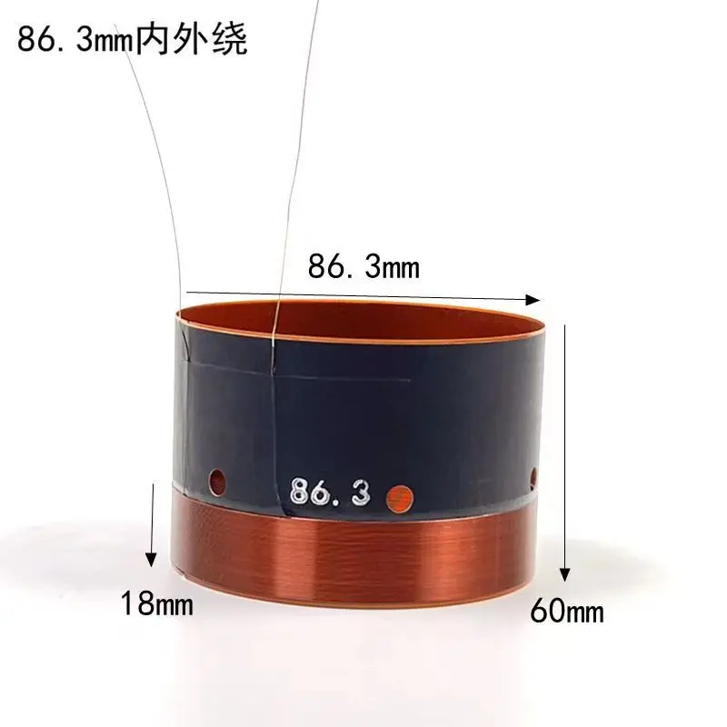 1PCS 86.3mm Bass Voice Coil Pure Copper Wire Glass Fiber Skeleton Coil Speaker Maintenance Accessories
