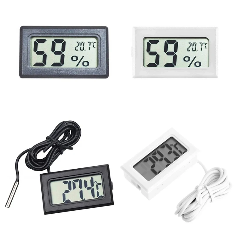 LCD Indoor Convenient Temperature Sensor Humidity Meter Thermometer Hygrometer Gauge for Refrigerator Aquarium
