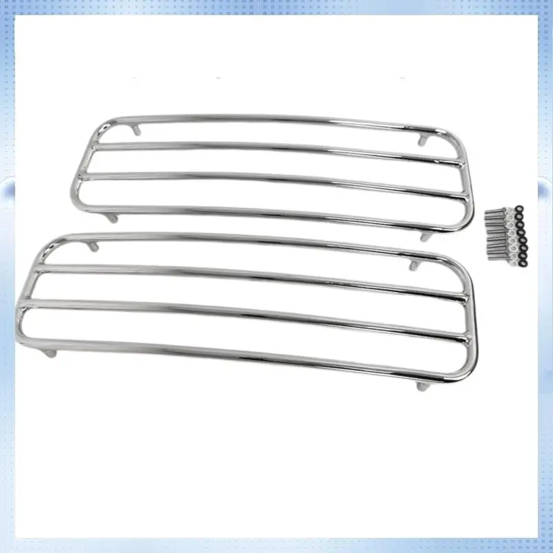 

NEW-1Pair Motorcycle Chrome Hard Saddlebags Top Rails Trim Cover For Touring 1993-2013 Hard Saddlebags Top Rails