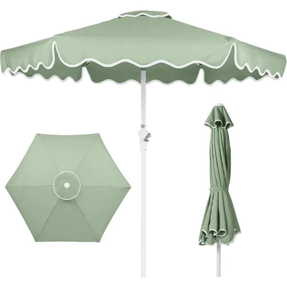 

Heavy-Duty 7.5ft Patio Umbrella with UV-Resistant 210g Fabric, Crank & Wind Vent, Sage Green