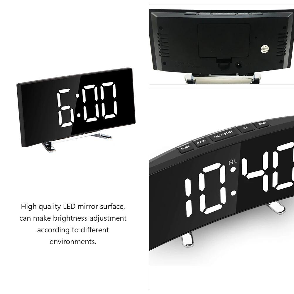 

LED Clock Digital Large Screen Multifunction Alarm Home Electronic Brightness Adjustable Compact Bedside Gift for Family Friends