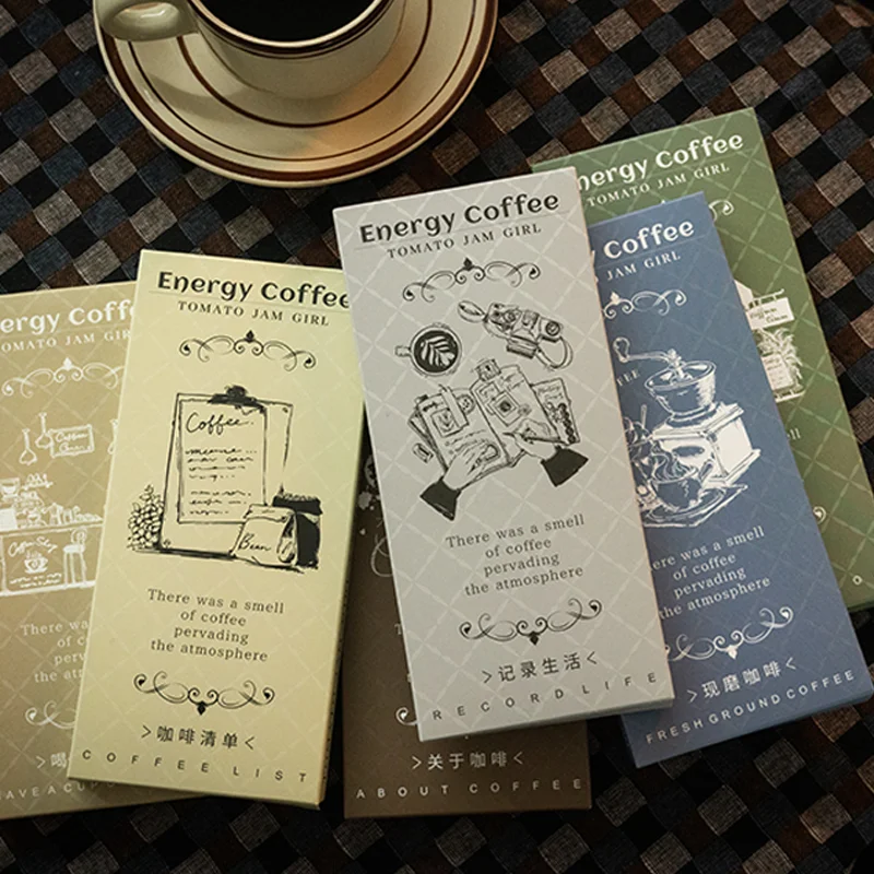 السيد بيبر، 60 ورقة/حقيبة "Paper Café" سلسلة من الكتب الورقية المزخرفة المتخصصة مخطط دفتر الورق العتيق