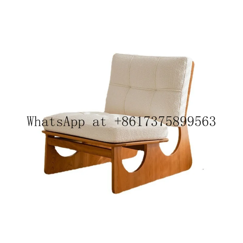 Cloud Solid Wood Leisure Sofa Balcony Lazy Chair Living Room Nordic Single Cherry Wood Disassembly