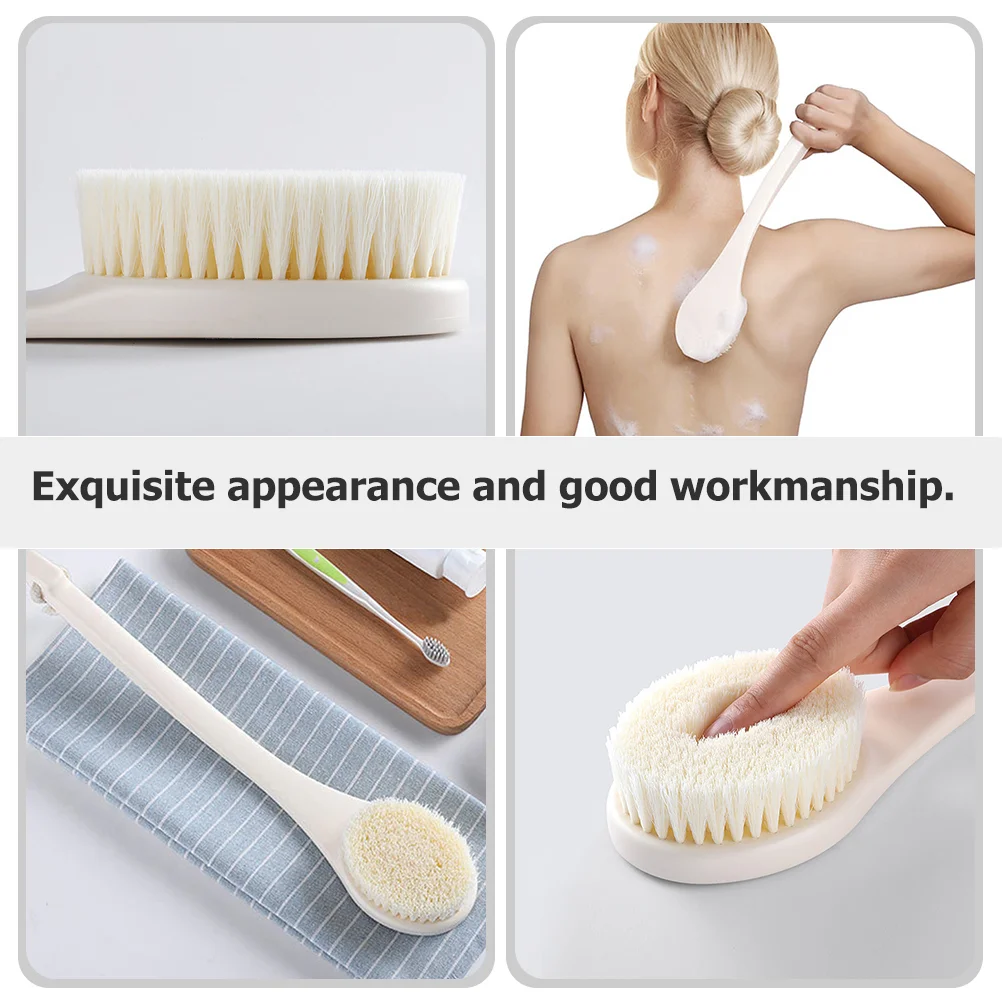 Body Books-Brosse de bain moussante à long manche, épurateur de dos, poils doux, douche