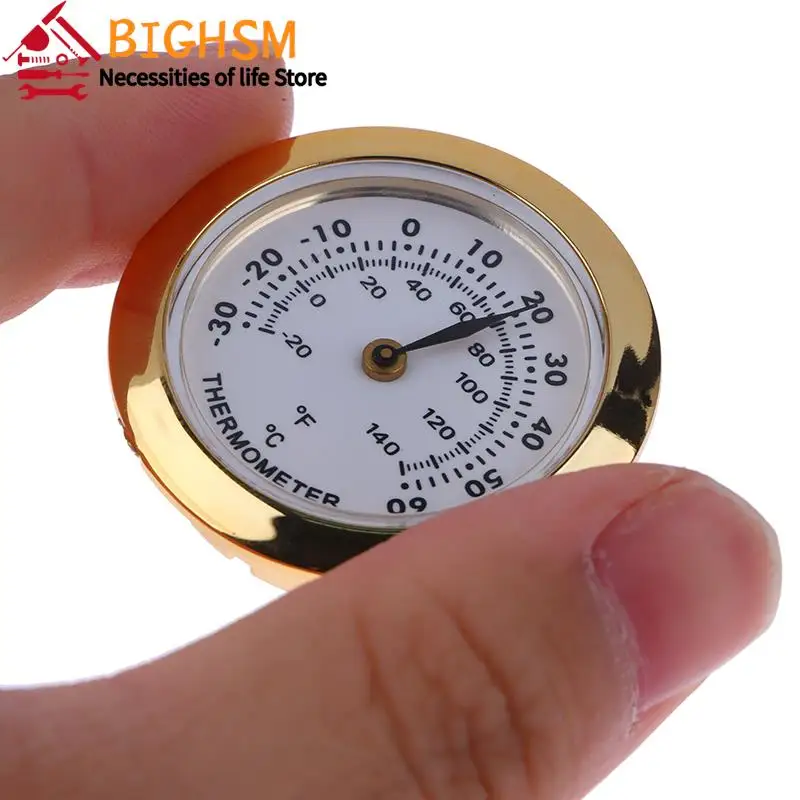 Higrómetro Detector de humedad para cigarros, termómetro portátil preciso, Mini humidificador mecánico redondo, 37mm, 1 unidad