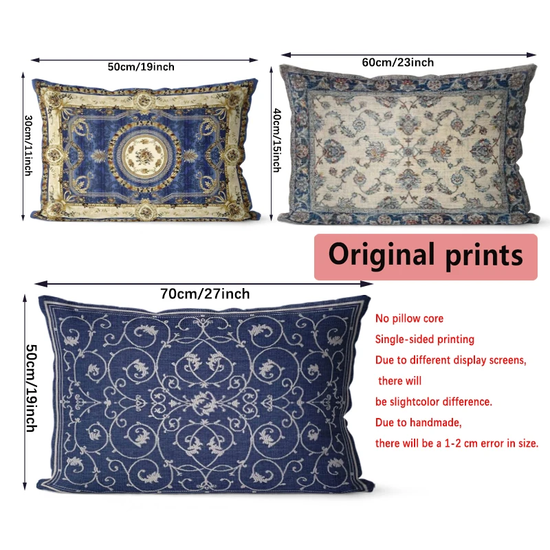 Imagen 5: Fundas de cojín vintage con diseño floral persa, adecuadas para sofá, dormitorio, coche, cojín rectangular, cojín para la espalda
