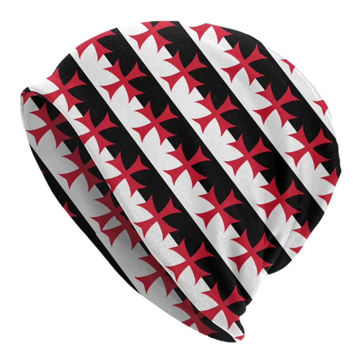 Templar Knight Jerusalem Cross Seal Medieval Warrior Symbol Skullies Beanies Caps Winter Warm Knitting Hat Adult Bonnet Hats