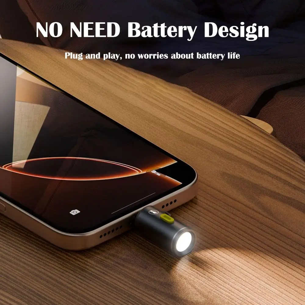 مصباح يدوي صغير من النوع C بقوة 230 لومن عالي مع توصيل وتشغيل مصباح طوارئ USB C من سبائك الألومنيوم المحمولة