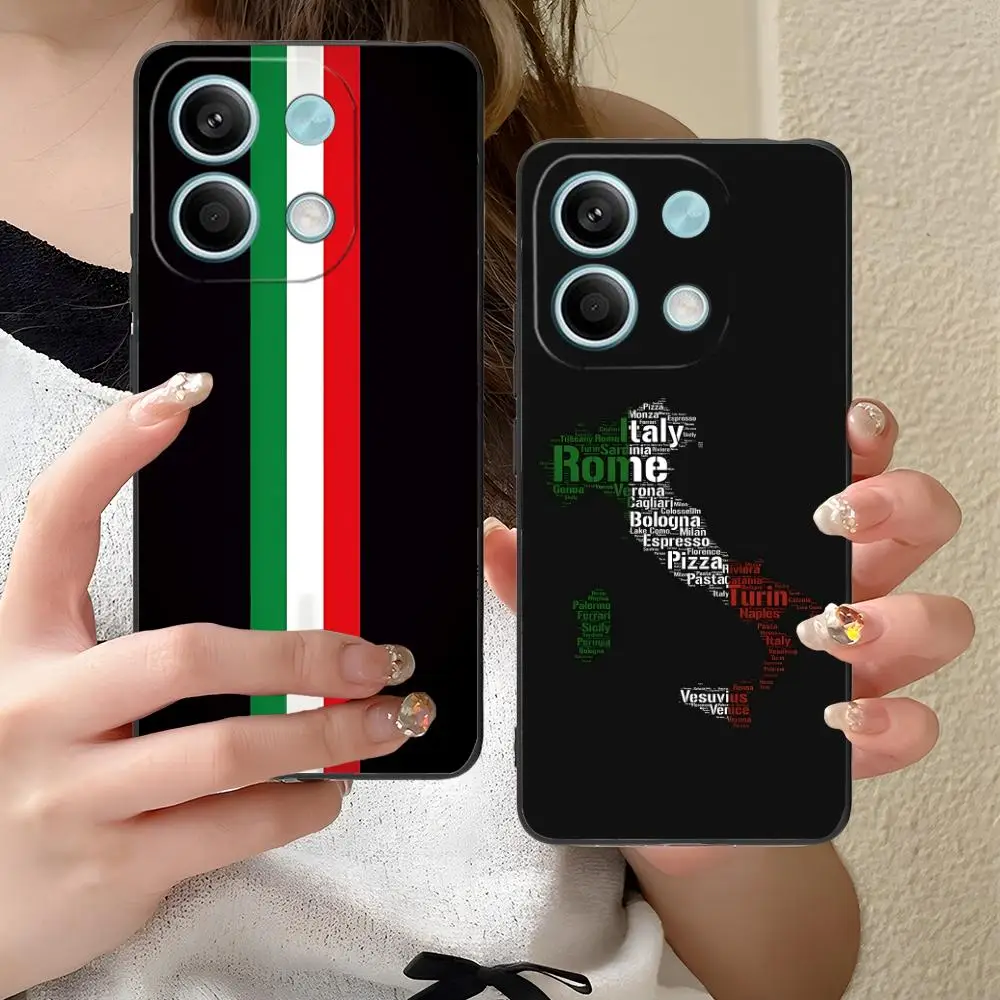 إيطاليا العلم المحمول قضية الهاتف الخليوي ل Xiaomi Redmi ملاحظة 14 13 12 11 S برو زائد 4G 5G الملونة الطباعة غطاء غطاء فاخر #3