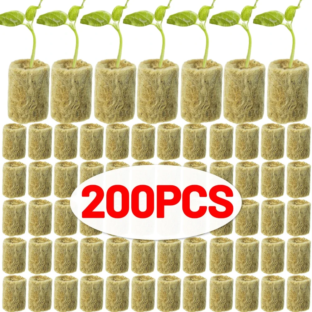 200/10PCS Planting Sponge Stone Wool Seedling Grow Plug Hydroponic Media Cubes Nursery Pot Cuttings Garden Propagation Supplies