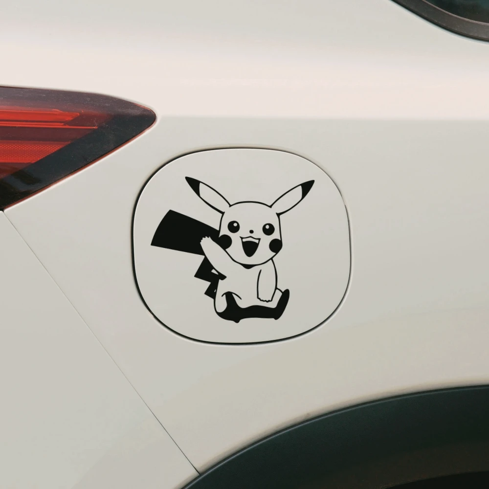 Pikachu Pokemon Greet Cute Lovely Anime Reflective Decals For Fuel Tank Cap Cover Window Trunk Motorcycles Laptop