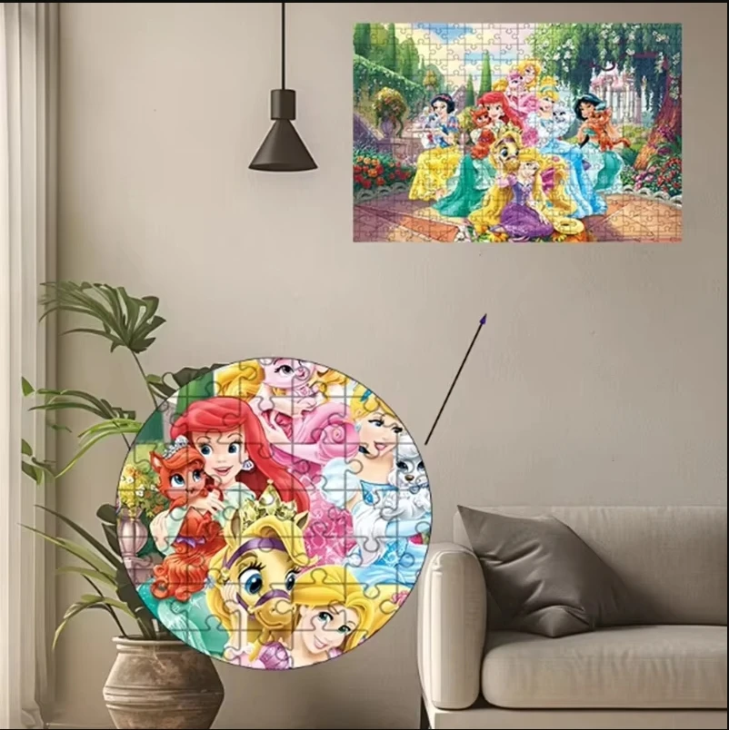 Disney Ariel księżniczka syrenka 35/300/500/1000 sztuk puzzle drewniane jednoczęściowe puzzle dla dorosłych dzieci zabawki edukacyjne prezenty