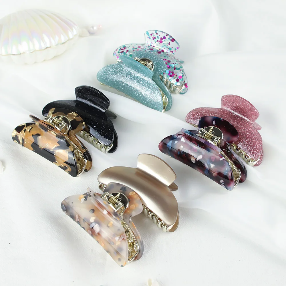 Acrylic Acetate Floral Large Crab Hair Claw Clip Women Girls Simple Plastic Ponytail Holder Clamp Cute Barrette Hair Accessories