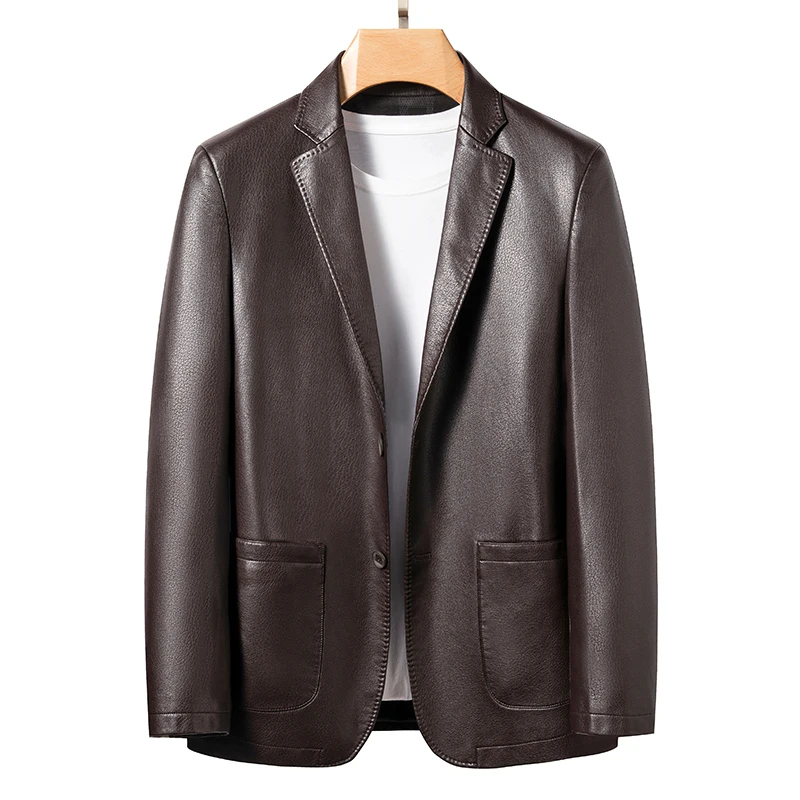 ZDT-8011 Spring And Autumn New Men's Suit Leather Suit Jacket Business Casual Fashion Handsome Thin Section Suit Jacket