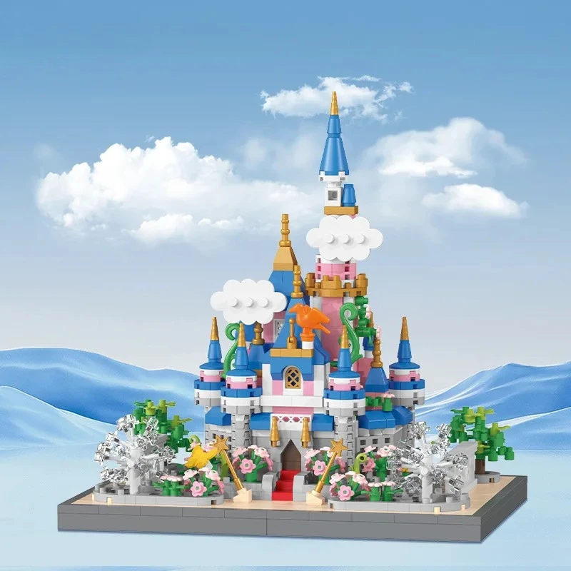 BALODY Micro Block Small Particle Assembly Ornament Toy Castle Building Model Holiday Gift Desktop Ornament