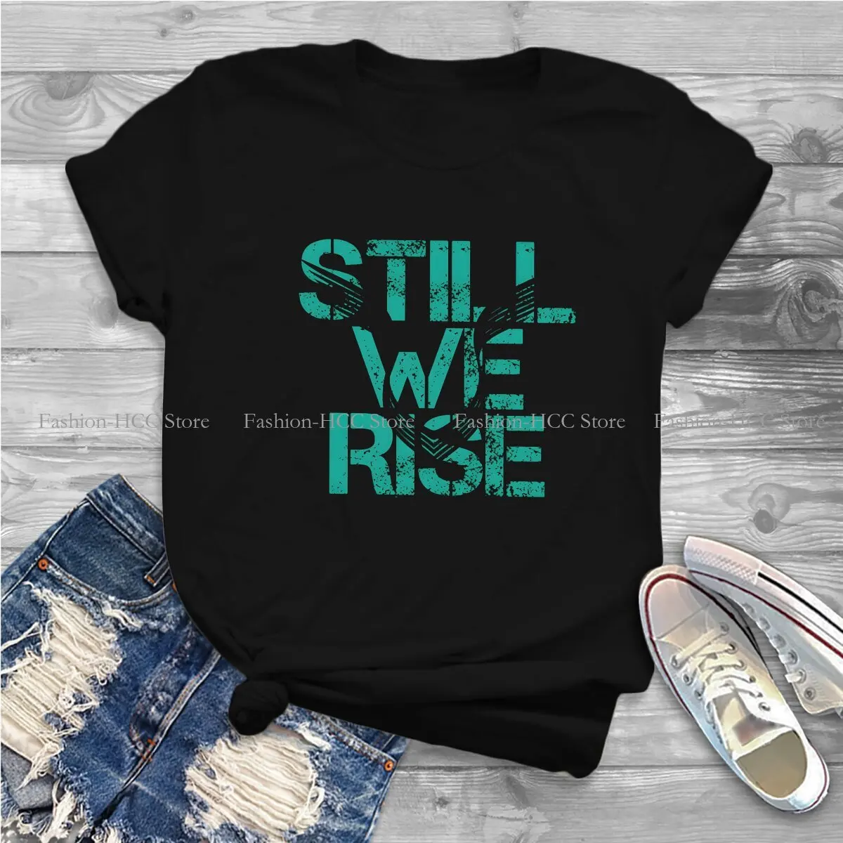 Lewis Hamilton 44 Still We Rise Hip Hop Polyester TShirt Formulate 1 Printing Streetwear Comfortable T Shirt Female