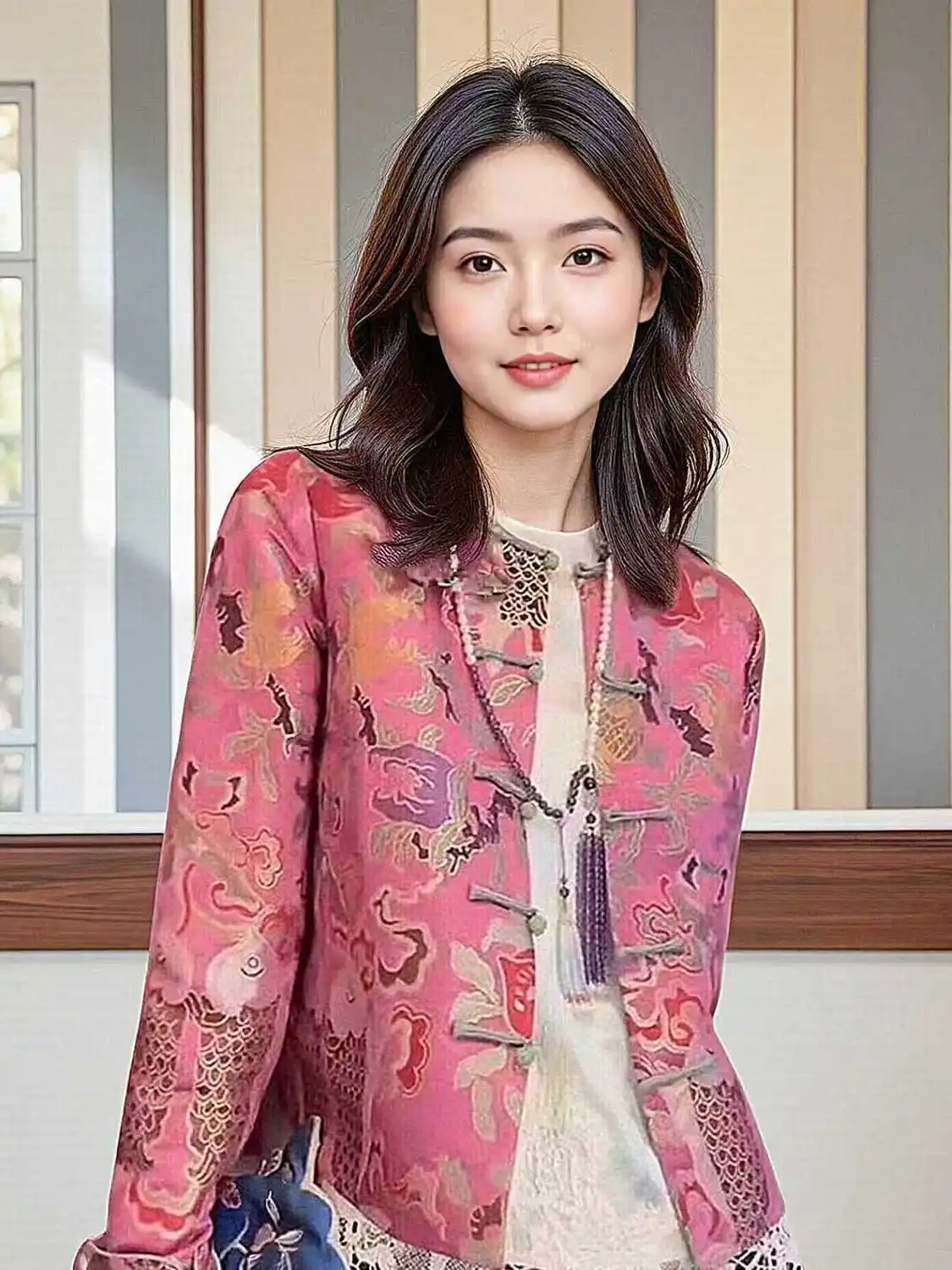 High-Quality New Chinese Style Spring And Autumn National Style Improved New Product Buckle Song Jin jacquard Retro Coat Top New