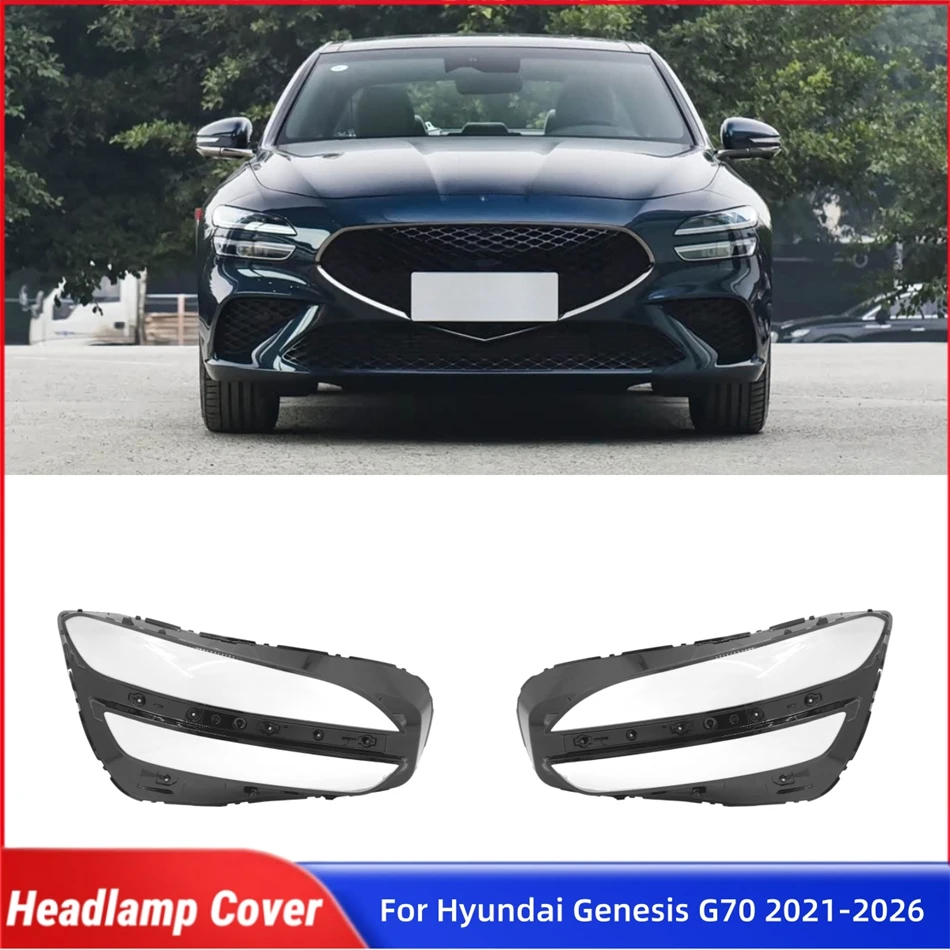 

Для Hyundai Genesis G70 2021-2026: Поликарбонатное высокоглянцевое полностью прозрачное стекло передних фар (автозапчасти)