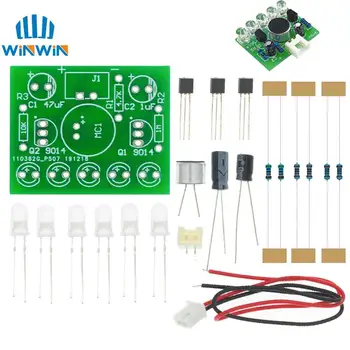 Lámpara de Control activado por voz de 3V-5,5 V, módulo de luz LED de melodía, Kit electrónico divertido DIY, Suite de producción, laboratorio PCB de aprendizaje