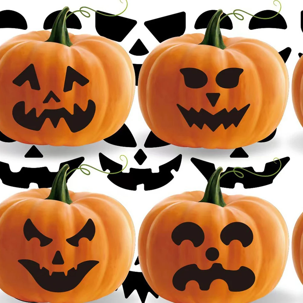 

8 Sheets Stickers Pumpkin Halloween Pumkin Face Black Decorating Foam Make