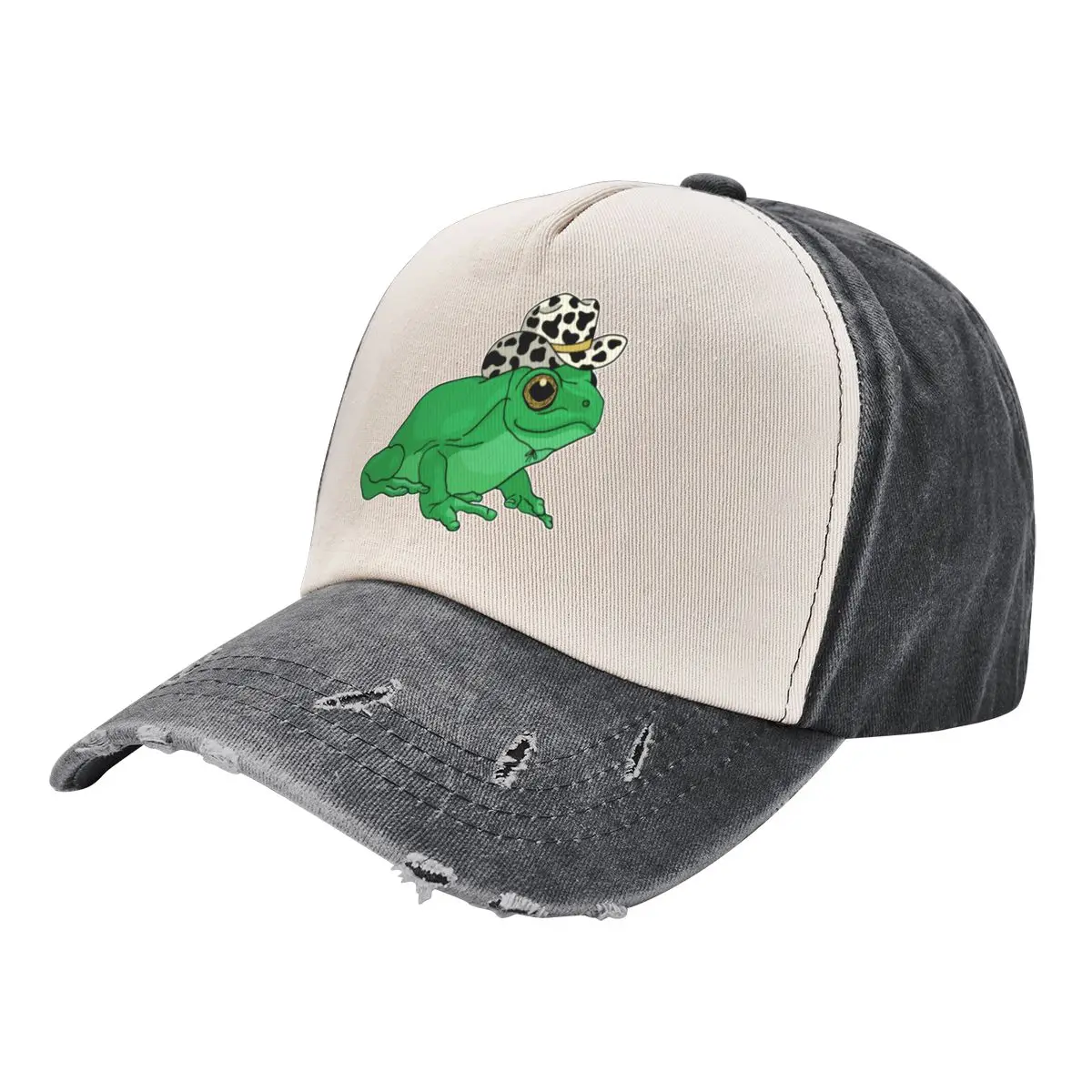 Cute Frog with Cowboy Hat - Kawaii Cottagecore Aesthetic Froggy - Western Rodeo Contry Lover Toad - Youth Teen Pas Baseball Cap