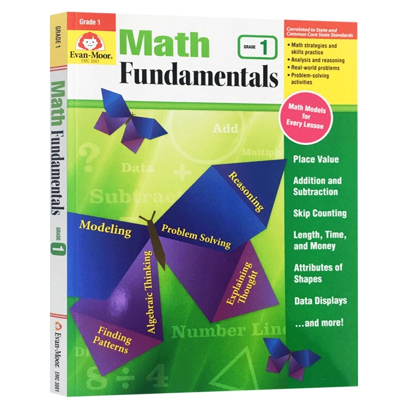 

Evan-Moor Math Fundamentals, Grade 1 Workbook,aged 5 6 7 8, English book 9781629383279