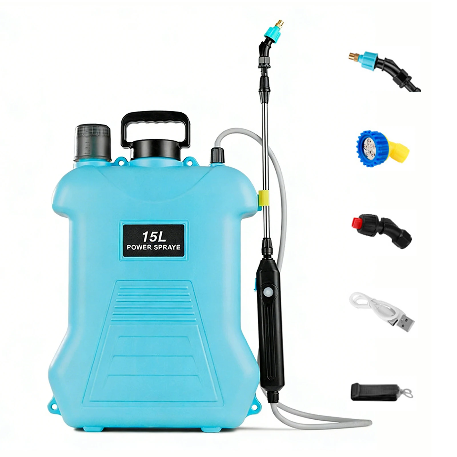 4 Gallon/15L Electric Backpack Garden Sprayer with Shoulder Strap Cordless Electric Sprayer for Outdoor Orchard Garden Flower