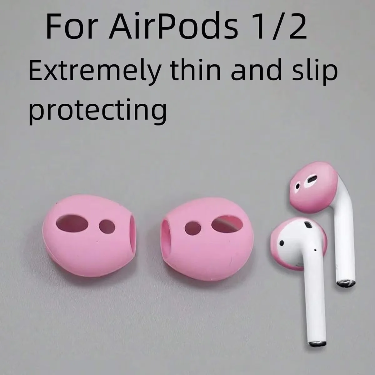 4 Pairs (8 Pieces) Mixed-Color Earbud Covers for AirPods (1st & 2nd Gen) – Ultra-Thin Silicone Ear Tips; Fits Inside Charging Ca
