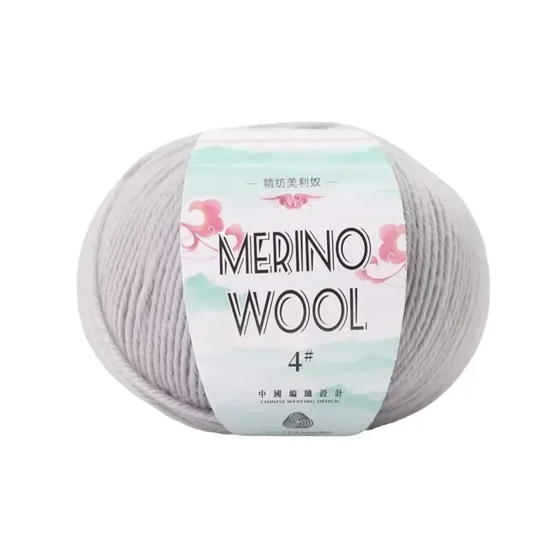 50g Merino Wool Yarn Ball for DIY Hand Knitting Crochet Coarse Wool Sweater and Scarf Cozy Soft