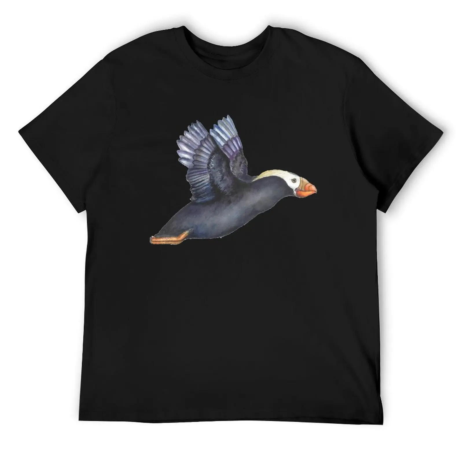 

Tufted Puffin Taking Flight T-Shirt funny shirt cotton plus size clothes Funny t-shirt t shirts for men