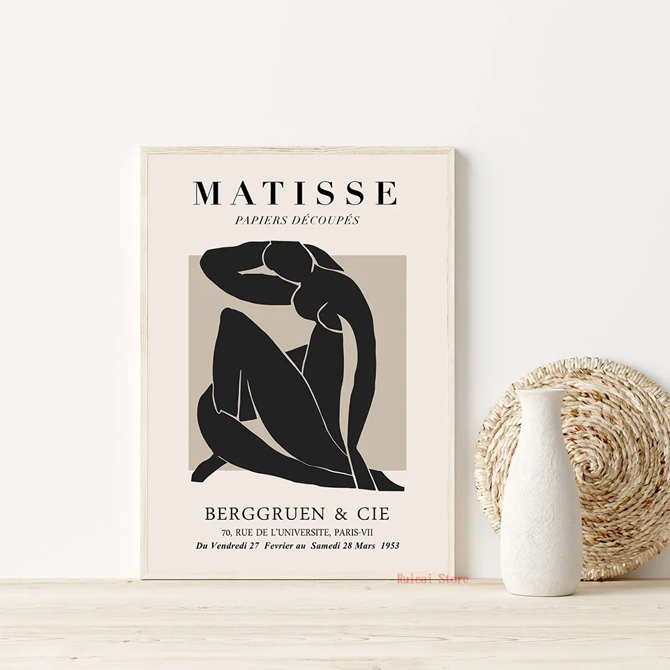 Black Nude Female Body Art Minimal Wall Art Matisse Poster Abstract Canvas For Living Room Home Decoration Gift