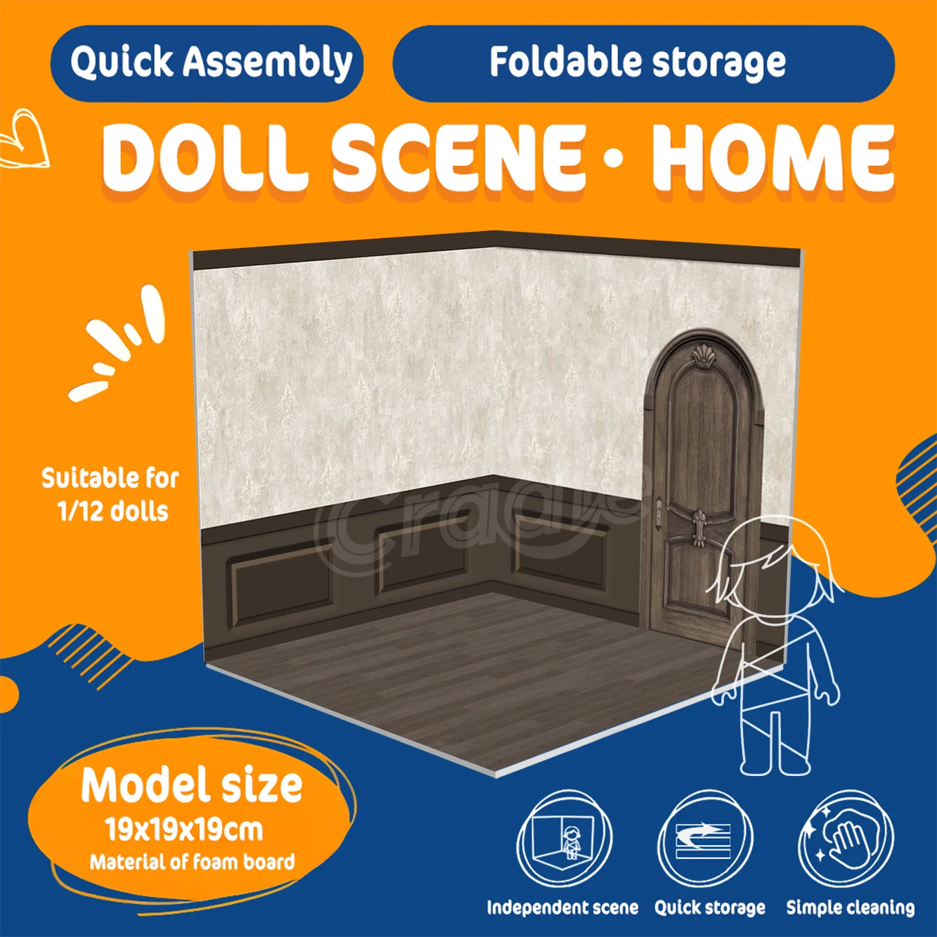 

DIY Cabin PVC Model Display Board Blind Box Figure Toy Doll Scene Spot Background for Collectible Figures And Display Props