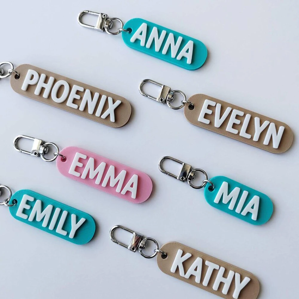 Personalized Customized Name Keychain Custom Acrylic Label Keychain Fashion Luggage Name Label Commemorative gift for a Friend view 3