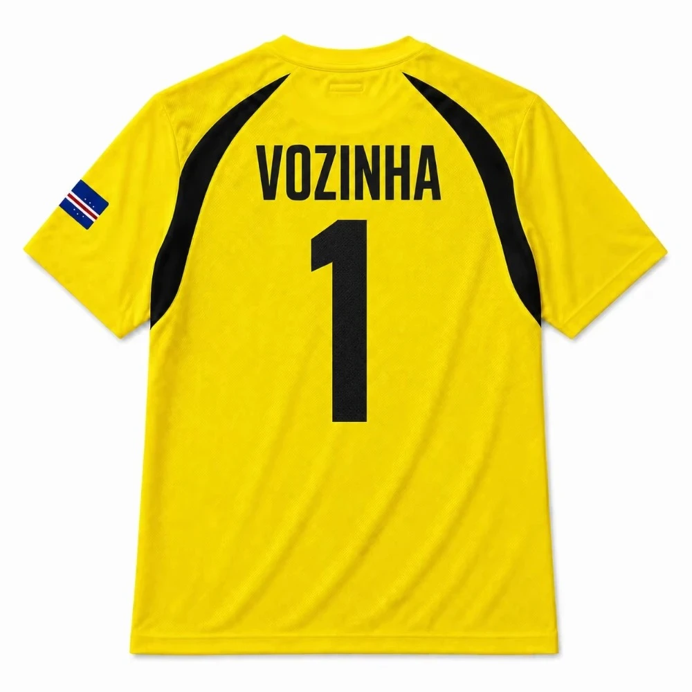 Unisex Polyester Cape Verde Goalkeeper Soccer Jersey Regular Fit Summer Training Fan Short Sleeve Parent Child