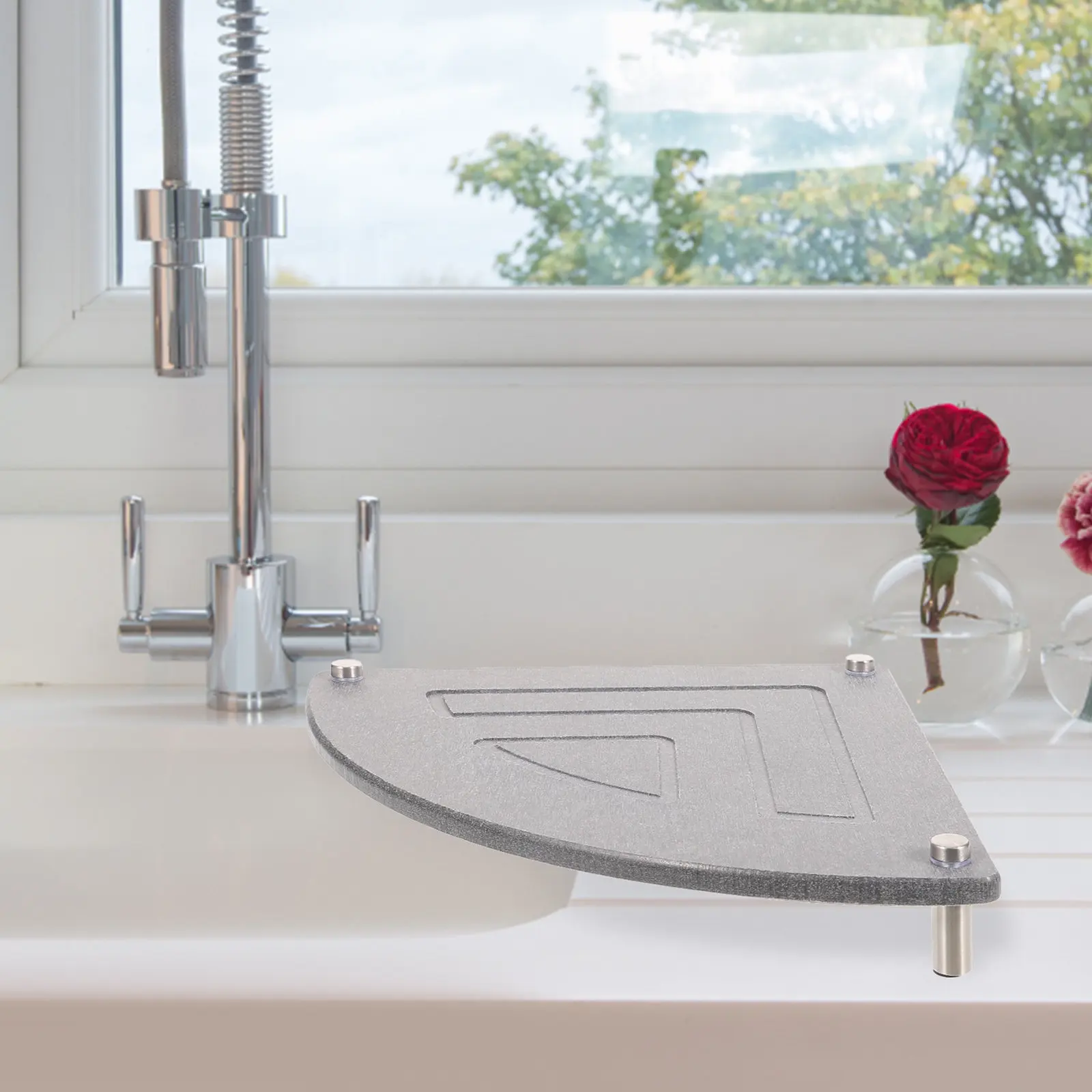 

Sink Storage Rack Rack Countertop Drying Holder Sponge Soap Bathroom Sink Corner Drying Shelf Sponge Holder